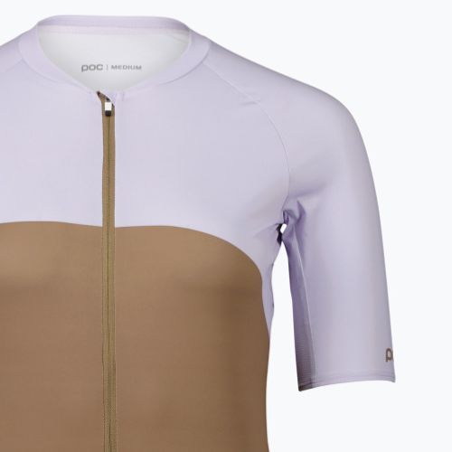 Dámský cyklistický dres POC Essential Road Print jasper brown/purple quartz