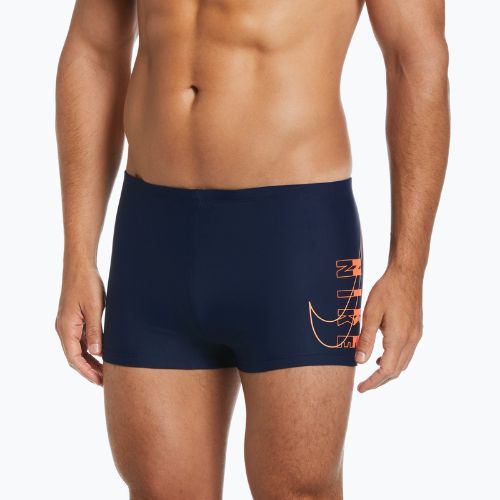 Pánské plavecké boxerky Nike Reflect Logo Square Leg modré NESSC583440