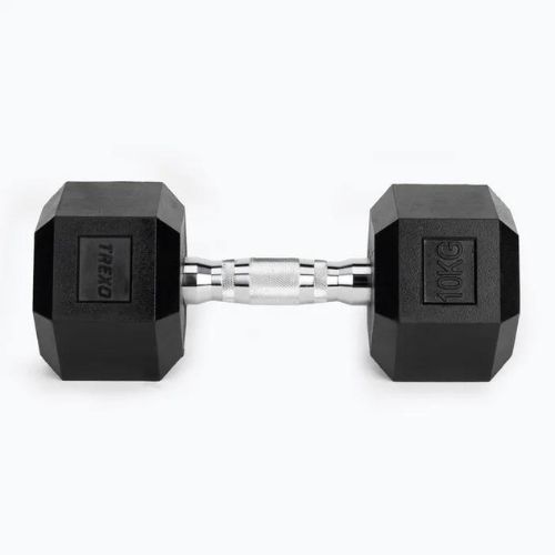 Pogumovaná činka TREXO Hex HXD100 10 kg