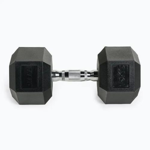 Pogumovaná činka TREXO Hex HXD150 15 kg