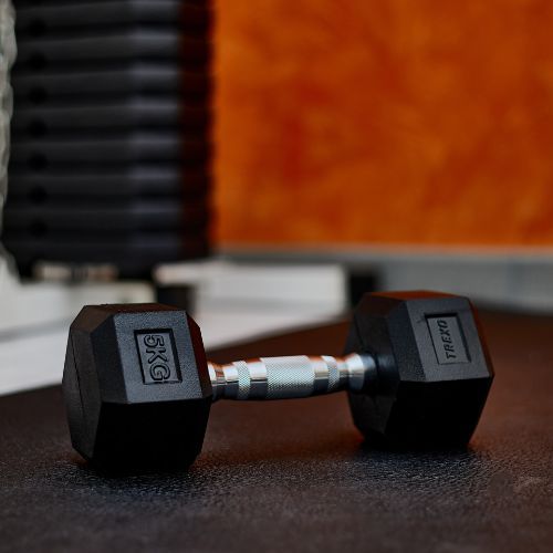 Pogumovaná činka TREXO Hex HXD50 5 kg