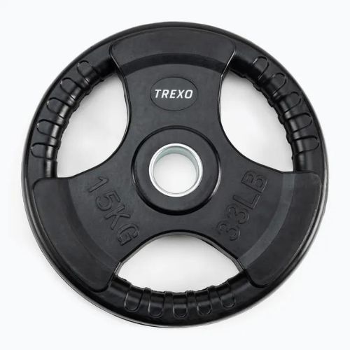 Pogumované litinové závaží TREXO černé RW15 15 kg