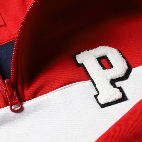 Pánská  mikina PROSTO Half Zip Sweatshirt červená KL222MSWE1133