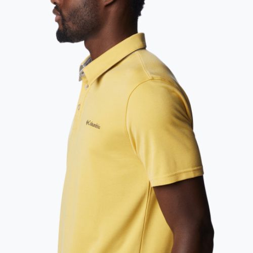Pánské tričko s límečkem Columbia Nelson Point žluté 1772721742