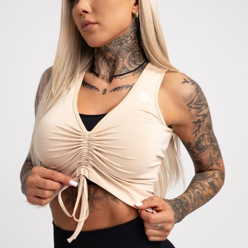 Dámský top se stahovací šňůrkou Gym Glamour  Beige 448