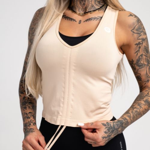 Dámský top se stahovací šňůrkou Gym Glamour  Beige 448