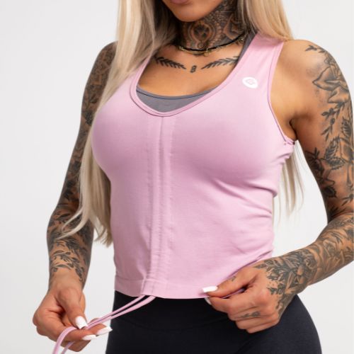 Dámský top se stahovací šňůrkou Gym Glamour  Pink 447