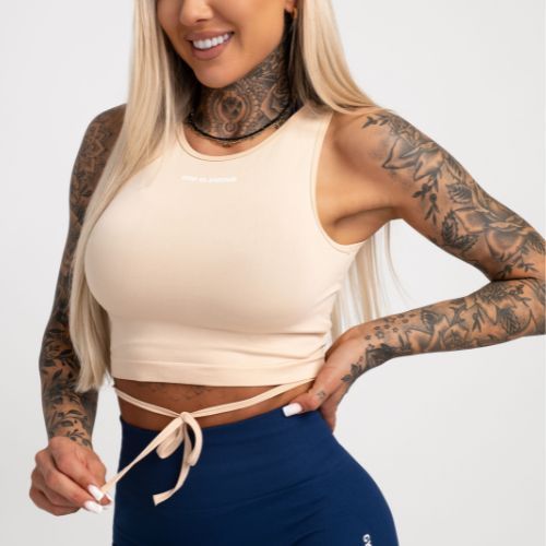 Dámský top se stahovací šňůrkou Gym Glamour  White 446