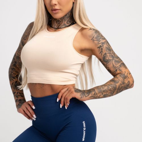 Dámský top se stahovací šňůrkou Gym Glamour  White 446