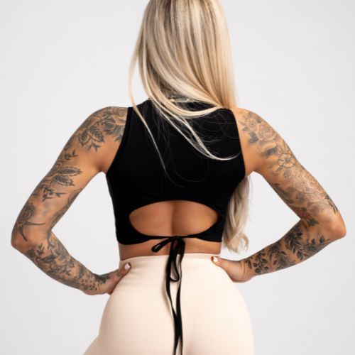 Dámský top se stahovací šňůrkou Gym Glamour Black 440