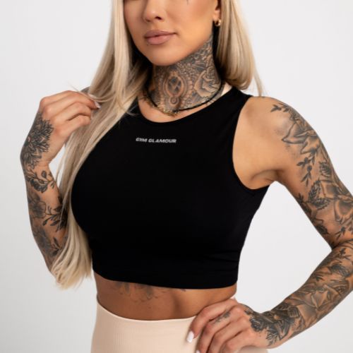 Dámský top se stahovací šňůrkou Gym Glamour Black 440