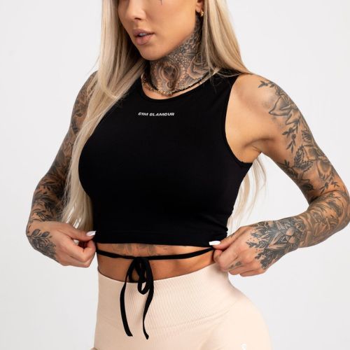 Dámský top se stahovací šňůrkou Gym Glamour Black 440