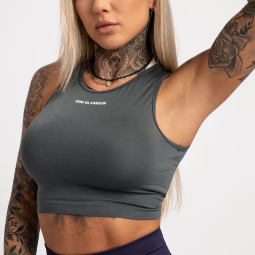 Dámskýtop vázací Gym Glamour Silver Grey 444