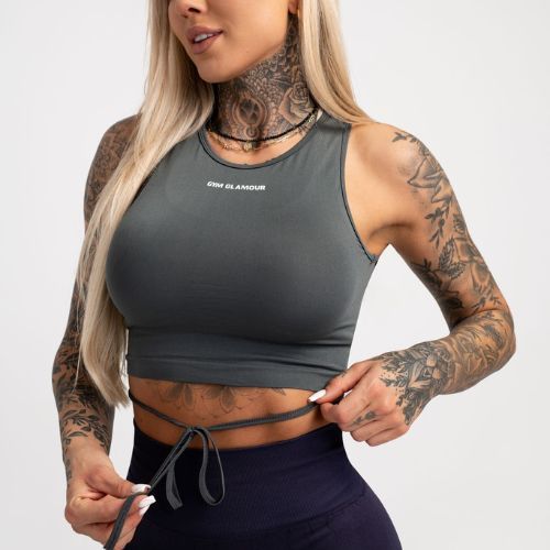 Dámskýtop vázací Gym Glamour Silver Grey 444