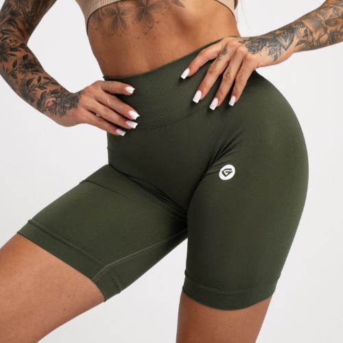 Dámské fitness kraťasy  Gym Glamour Flexible Khaki 436