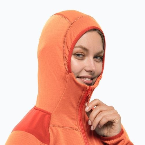 Dámská trekingová mikina Jack Wolfskin  Kolbenberg Hooded FZ oranžová 1711071