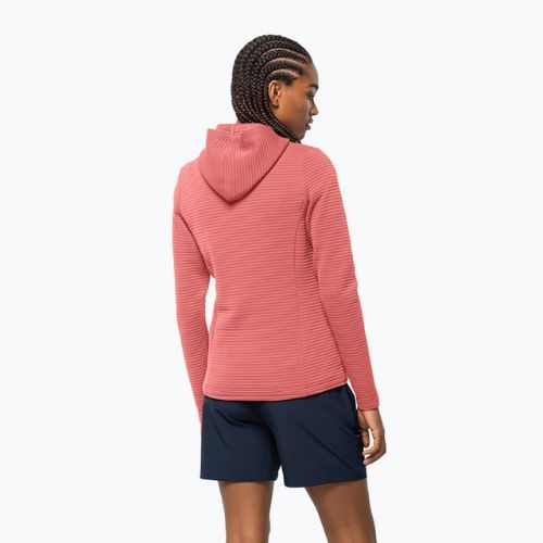 Dámská trekingová mikina Jack Wolfskin Modesto Hooded růžová 1706254