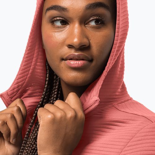 Dámská trekingová mikina Jack Wolfskin Modesto Hooded růžová 1706254