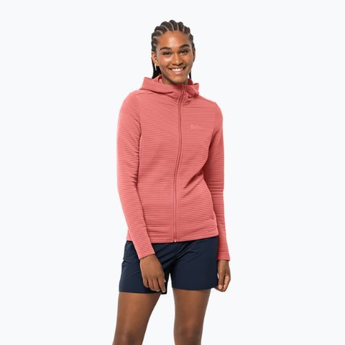Dámská trekingová mikina Jack Wolfskin Modesto Hooded růžová 1706254