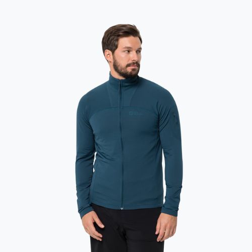 Pánská trekingová mikina Jack Wolfskin Prelight FZ tmavě modrá 1711001