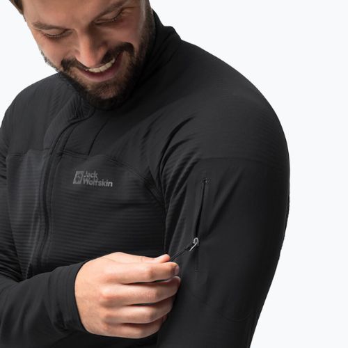 Pánská trekingová mikina Jack Wolfskin Prelight FZ černá 1711001