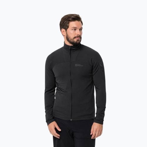 Pánská trekingová mikina Jack Wolfskin Prelight FZ černá 1711001