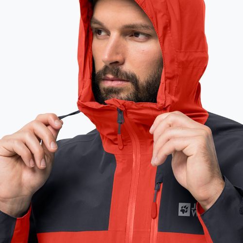 Pánská nepromokavá bunda Jack Wolfskin Go Hike červená 1114051