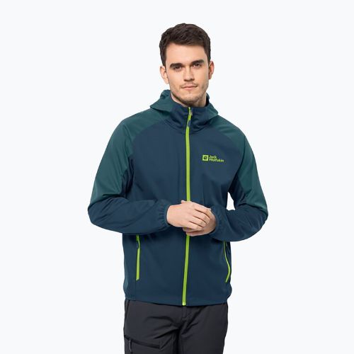 Pánská softshellová bunda Jack Wolfskin Feldberg Hoody tmavě modrá 1306922
