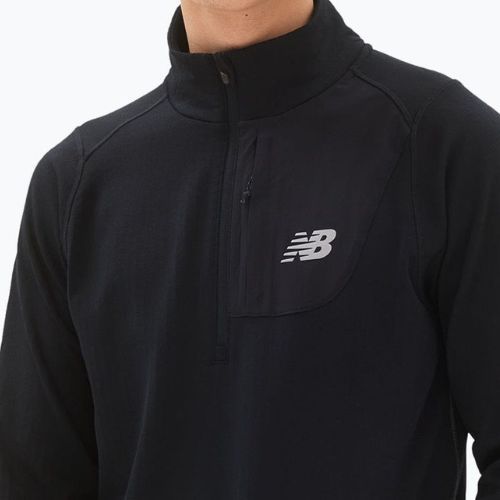 Pánské tričko New Balance Top NB Heat Grid Half Zip černé NBMT23252BK