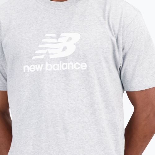 Pánské tričko New Balance Essentials Stacked Logo Co šedé NBMT31541AG