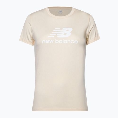 Dámské tričko New Balance Essentials Stacked Logo Co béžové NBWT31546