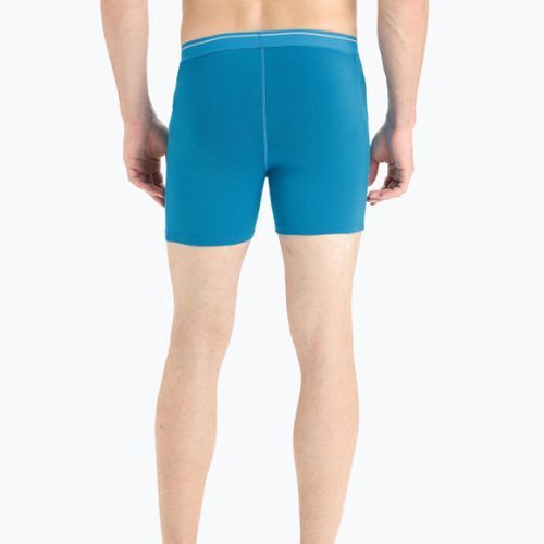 Pánské termální boxerky Icebreaker Anatomica Geo Blue 103029