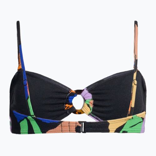 Horní díl plavek ROXY Color Jam Bandeau 2021 anthracite flower jammin