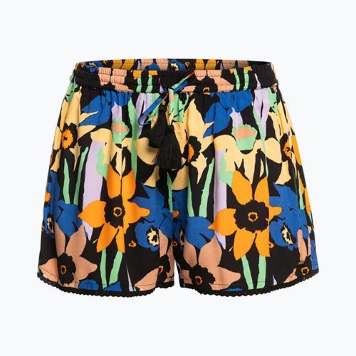 Dámské plážové šortky ROXY Salty Tan 2021 anthracite flower jammin