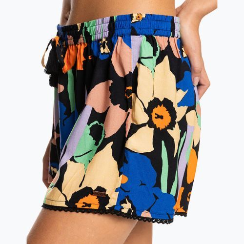 Dámské plážové šortky ROXY Salty Tan 2021 anthracite flower jammin