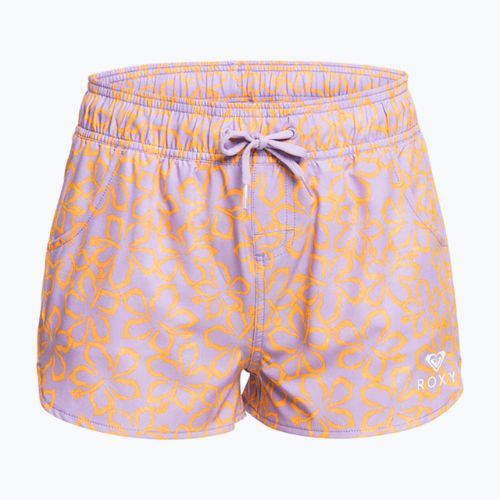 Dámské plavecké šortky ROXY Wave Printed 2" 2021 mock orange hawaiianheat