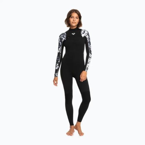 Dámský neopren   ROXY 3/2 Elite XT ST Printed FZ GBS true black/black flowers