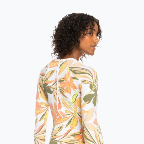 Dámské jednodílné plavky ROXY Print Mix Solid 2021 bright white subtly salty flat