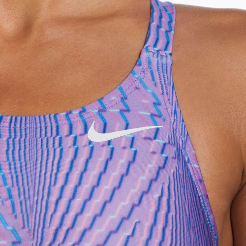 Nike Hydrastrong Multi Print Fastback dámské jednodílné plavky fialové NESSD011-660