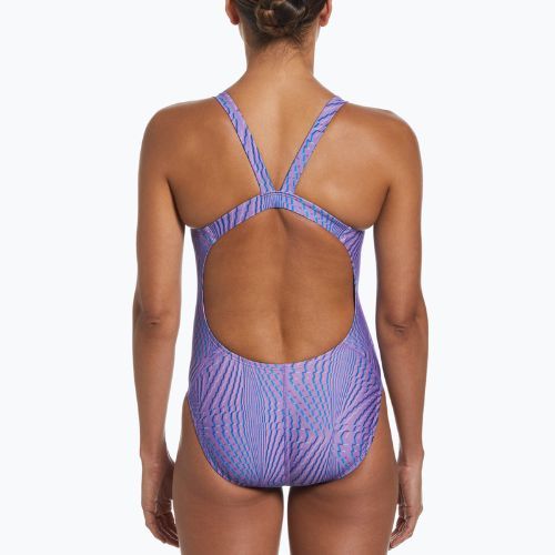 Nike Hydrastrong Multi Print Fastback dámské jednodílné plavky fialové NESSD011-660