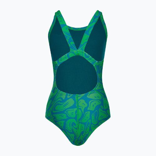Dětské jednodílné plavky Nike Hydrastrong Multi Print Fastback zelené NESSD045-380