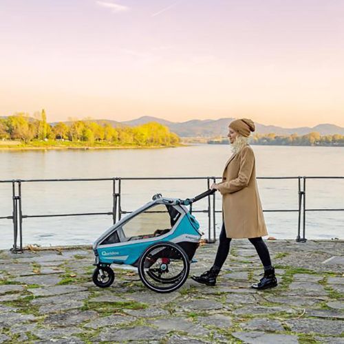 Qeridoo Kidgoo 1 Sportovní přívěs na jednokolku modrý Q8S-20-P