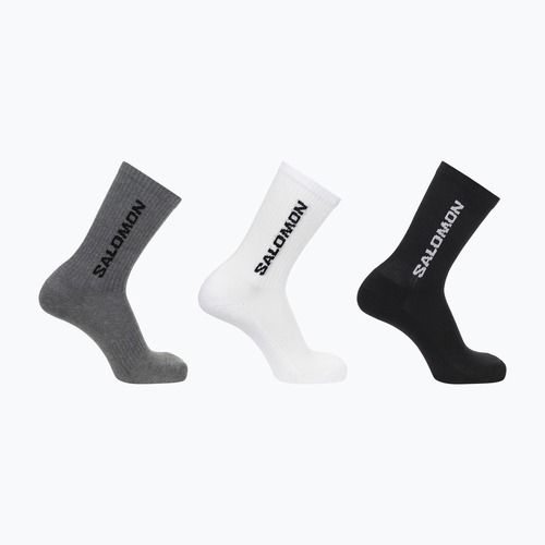 Salomon Everyday Crew 3 páry trekingových ponožek černá/bílá/med šedá