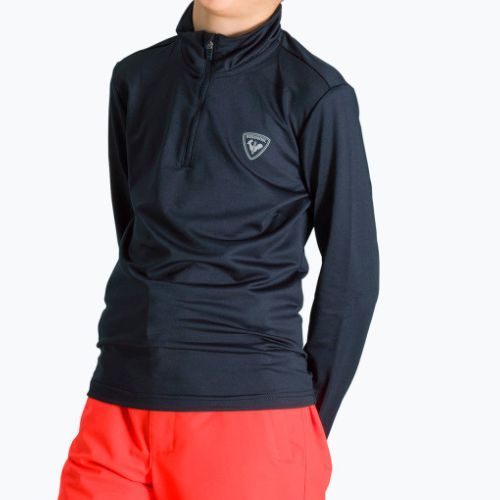 Rossignol Boy 1/2 Zip Warm Stretch dětská lyžařská mikina černá