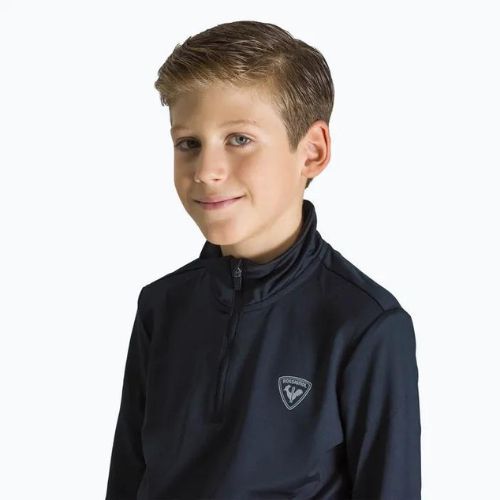 Rossignol Boy 1/2 Zip Warm Stretch dětská lyžařská mikina černá