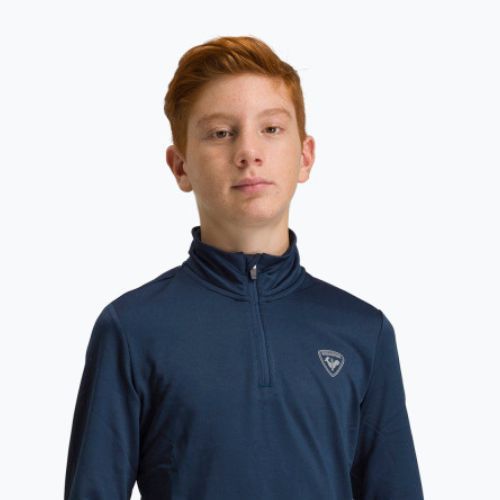 Rossignol Boy 1/2 Zip Warm Stretch dětská lyžařská mikina tmavě modrá