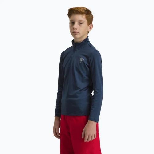 Rossignol Boy 1/2 Zip Warm Stretch dětská lyžařská mikina tmavě modrá