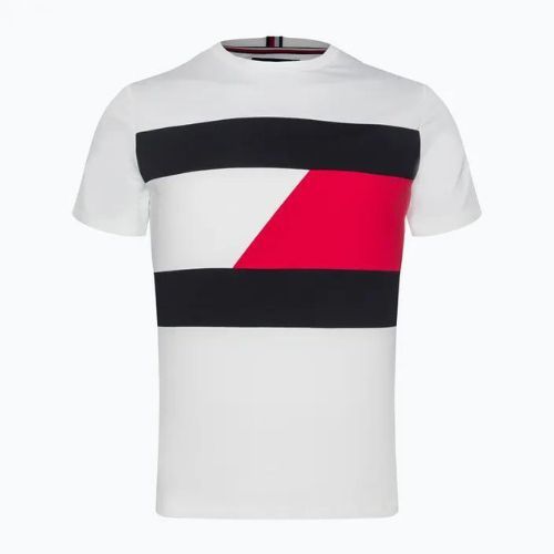 Pánská tréninková košile Tommy Hilfiger Colorblocked Mix Media S/S bílá