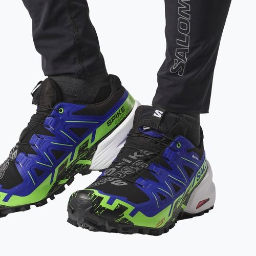 Pánské běžecké boty Salomon Spikecross 6 GTX black/surf the web/green gecko