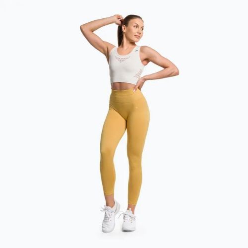 Dámský bezešvý top Gymshark Energy Crop Top cream white